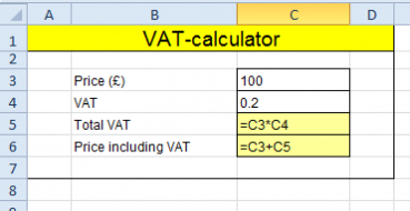 Create a simple VAT calculator - Spreadhseet Converter